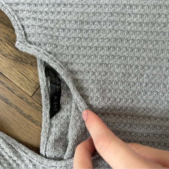 SHEIN Light Gray Ribbed Knit Set - Picture 4 of 4